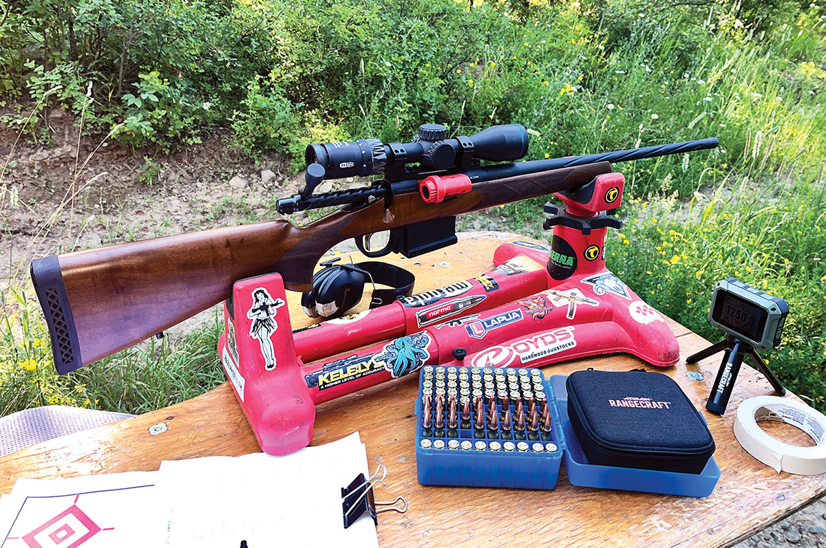 The 308 Winchester test rifle was a new Turkish-made Balikli BLK distributed by EAA Corp. This gorgeous rifle held a 20-inch barrel with 1:10 rifling twist – the short barrel struggled with bullets the 30-06 Springfield with a 22-inch barrel managed to stabilize.